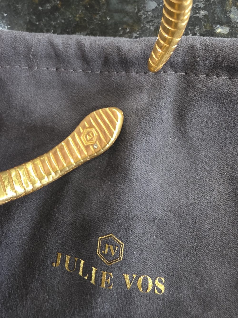 Julie Vos Gold Snake Cuff Bracelet Small - Picture 5 of 8